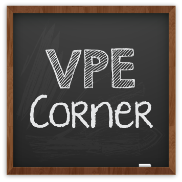 VPE Corner written on a chalkboard